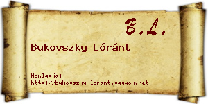 Bukovszky Lóránt névjegykártya