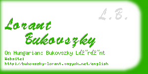 lorant bukovszky business card